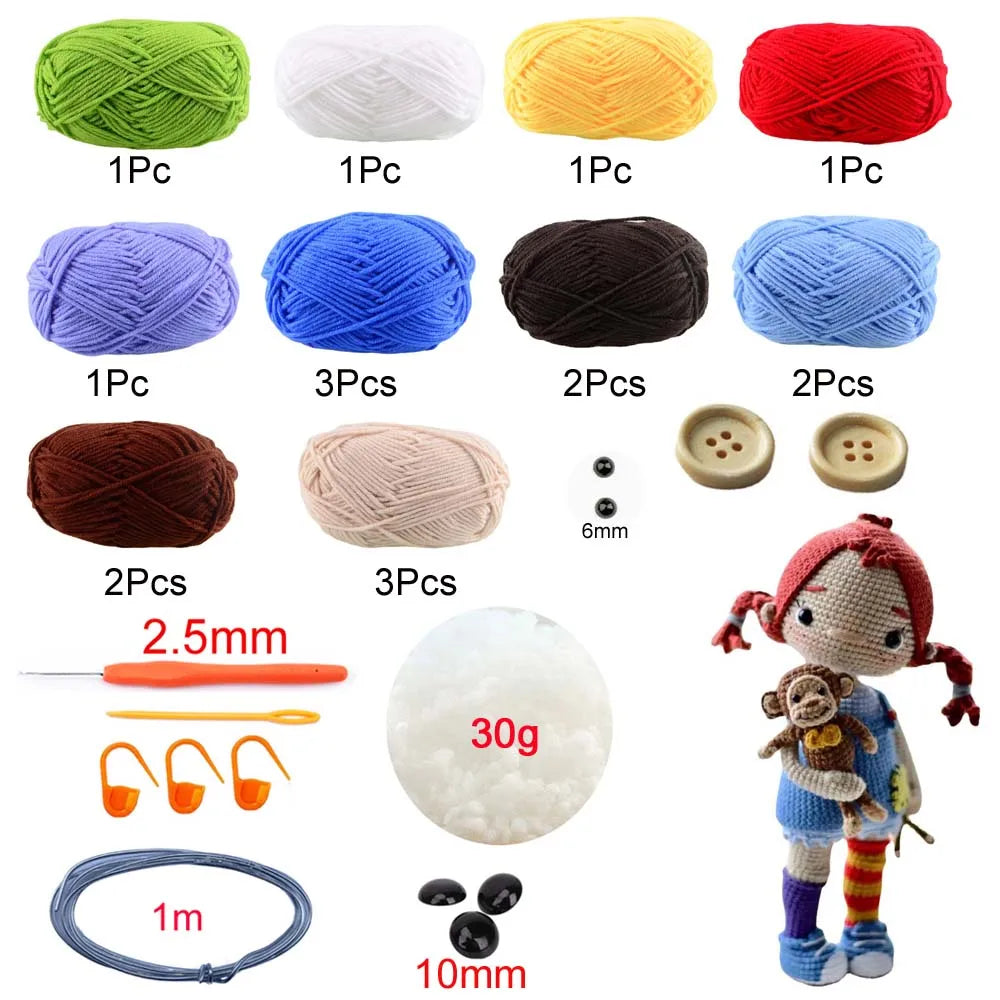 TPRPYN Gril Crochet Kit DIY Doll Crocheting kits amigurumi Knitting kits Craft Toy handmake kits With Yarn Accessories Pattern
