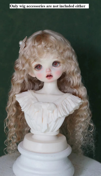 Handmade 1/3-1/6 Mohair Doll Wigs Dollhouse Vintage Curly/Ombre Bangs/Semi-Updo Luxury Photoshoot Ready BJD Accessories
