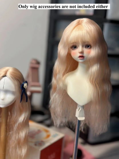 Handmade 1/3-1/6 Mohair Doll Wigs Dollhouse Vintage Curly/Ombre Bangs/Semi-Updo Luxury Photoshoot Ready BJD Accessories
