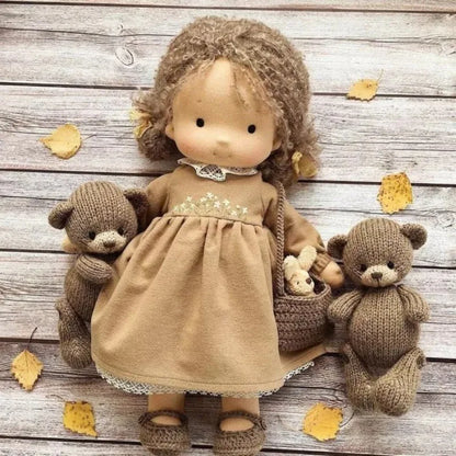 Soft Plush Toys Waldorf Handmade Stuffed Plush Doll Cute Cotton Fabricchanging Box Packaging Dolls Best Children Birthday Gifts