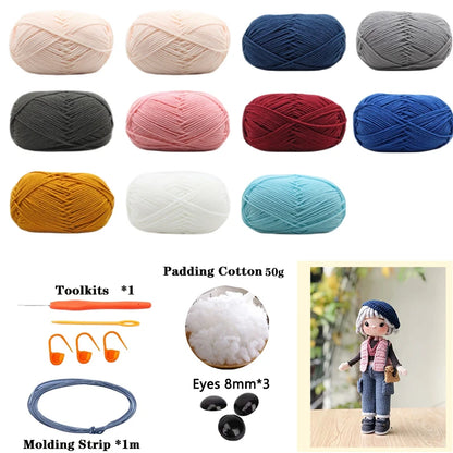 Crochet Girls Amigurumi Crochet Doll Hook Material Set Knitting Yarn For Home Accessories Pattern Craft Art Handmade Ornaments