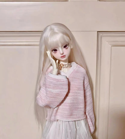 Handmade 1/3-1/6 Mohair Doll Wigs Dollhouse Vintage Curly/Ombre Bangs/Semi-Updo Luxury Photoshoot Ready BJD Accessories