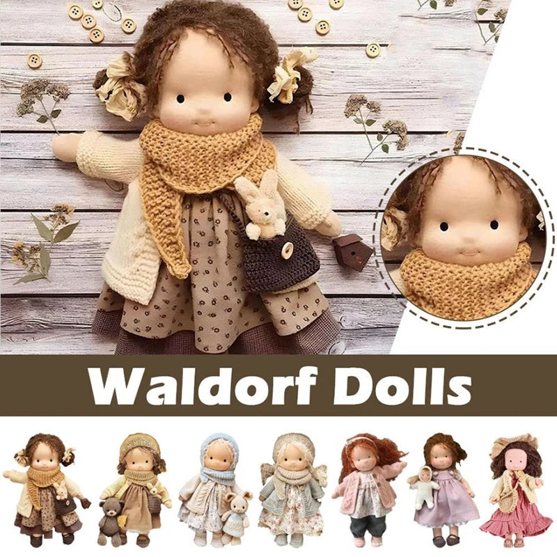 MY 1pc Mini Cute Enamel Doll Waldorf Doll Handmade Mini Dress Up Dolls Kawaii Soft Stuffed Plush Toys Girl Kids Birthday Gift