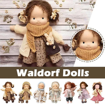MY 1pc Mini Cute Enamel Doll Waldorf Doll Handmade Mini Dress Up Dolls Kawaii Soft Stuffed Plush Toys Girl Kids Birthday Gift