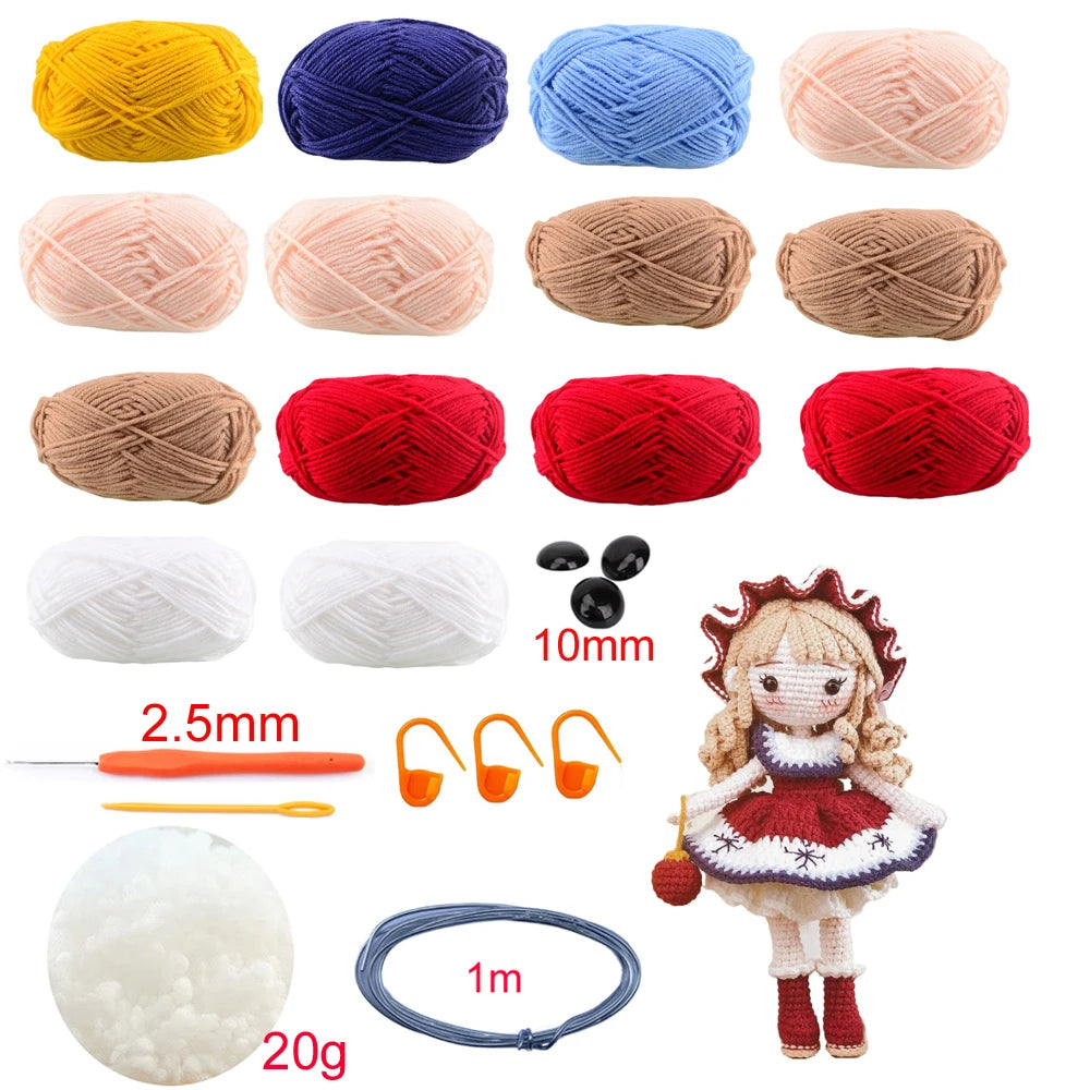 TPRPYN Gril Crochet Kit DIY Doll Crocheting kits amigurumi Knitting kits Craft Toy handmake kits With Yarn Accessories Pattern