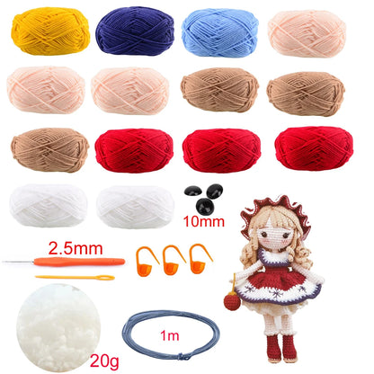 TPRPYN Gril Crochet Kit DIY Doll Crocheting kits amigurumi Knitting kits Craft Toy handmake kits With Yarn Accessories Pattern