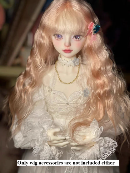 Handmade 1/3-1/6 Mohair Doll Wigs Dollhouse Vintage Curly/Ombre Bangs/Semi-Updo Luxury Photoshoot Ready BJD Accessories