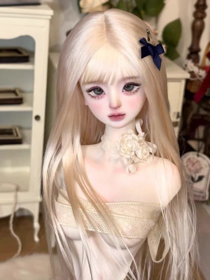 Handmade 1/3-1/6 Mohair Doll Wigs Dollhouse Vintage Curly/Ombre Bangs/Semi-Updo Luxury Photoshoot Ready BJD Accessories