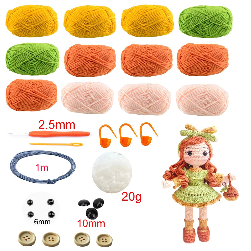 TPRPYN Gril Crochet Kit DIY Doll Crocheting kits amigurumi Knitting kits Craft Toy handmake kits With Yarn Accessories Pattern