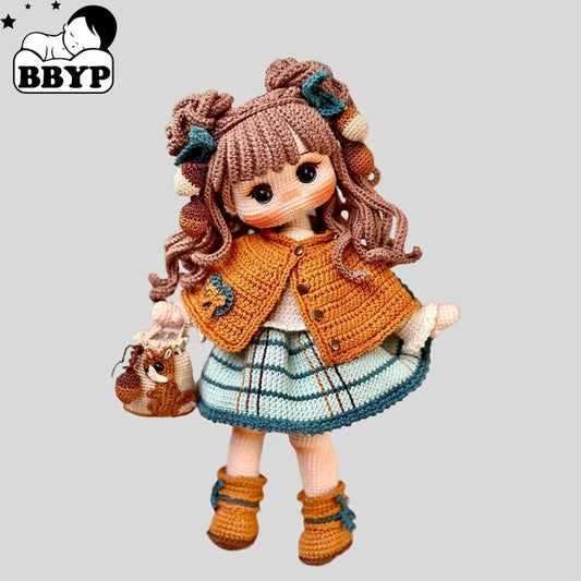 Handmade Knitting Doll Crochet  Edge Girls dolls Crochet Dolls For Home Accessories Craft Toy Ornaments Finished Dolls