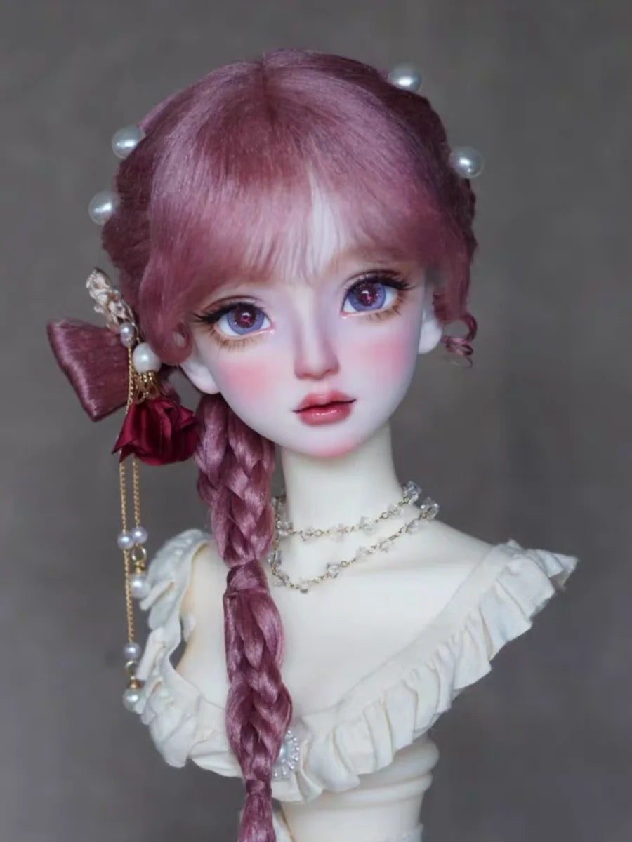 Handmade 1/3-1/6 Mohair Doll Wigs Dollhouse Vintage Curly/Ombre Bangs/Semi-Updo Luxury Photoshoot Ready BJD Accessories