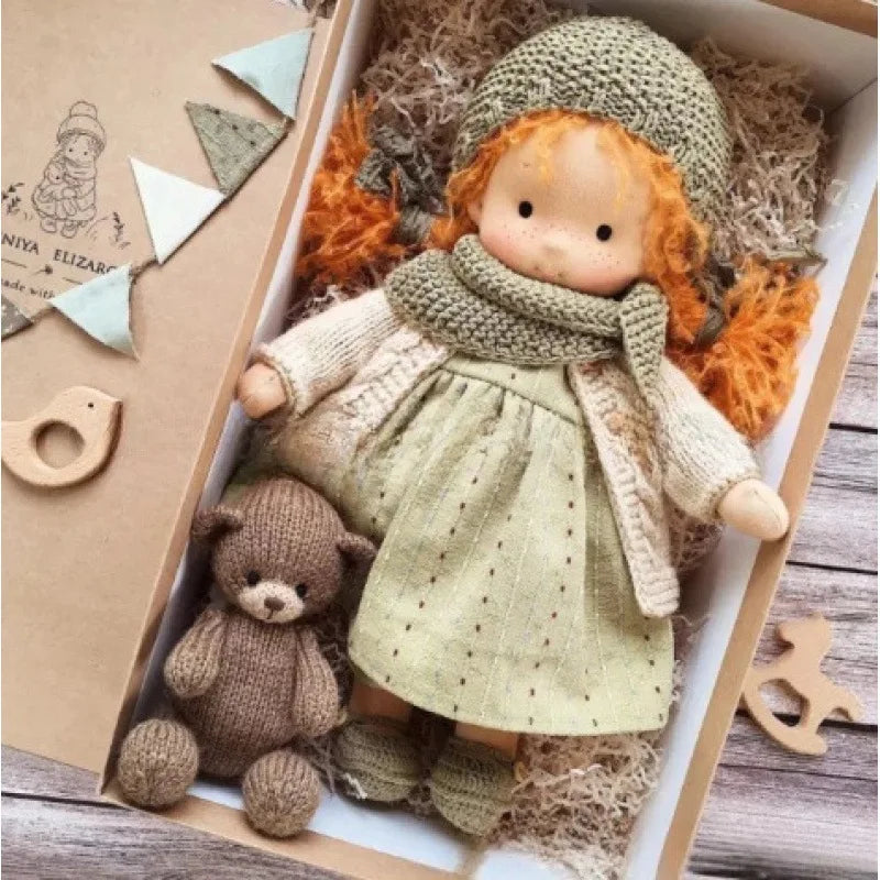 Cute Cotton Doll Bodied Waldorf Doll Artist Handmade Mini Dress Up Doll Diy Gift Box Packaging For Children Christmas Gifts