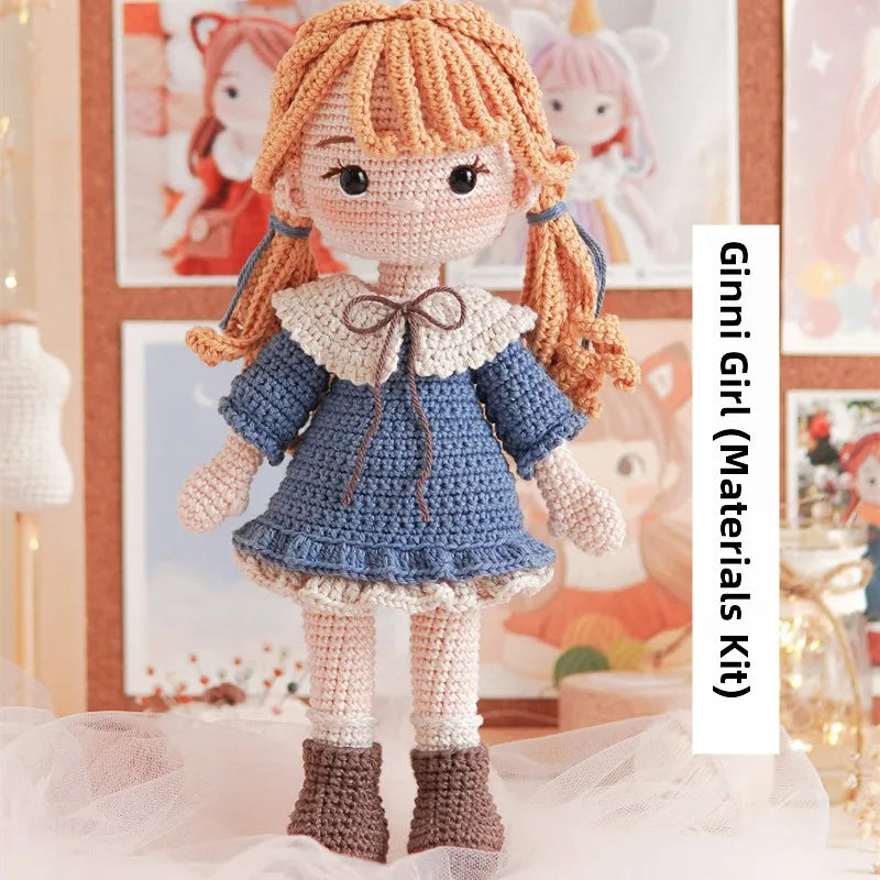 Adorable Unicorn Girl DIY Crochet Kit Katie Doll Material Bundle Magic Yarn Ball Cute Decoration Handcrafted Cotton Wool