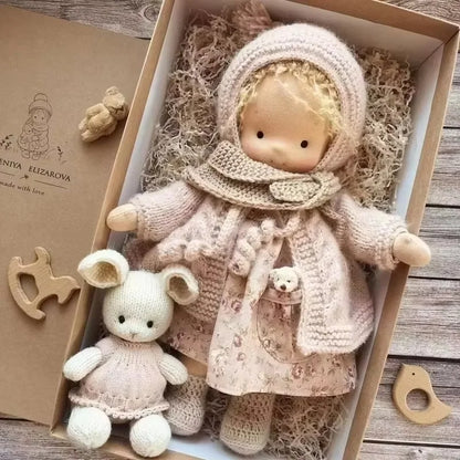 New Handmade Cotton Waldorf Doll Artist Mini Dress-Up Doll Replacement Diy Gift Box Packaging Vinyl Doll Children'S Toy Gift