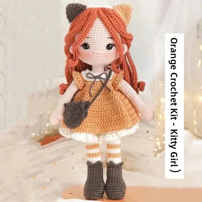 Adorable Unicorn Girl DIY Crochet Kit Katie Doll Material Bundle Magic Yarn Ball Cute Decoration Handcrafted Cotton Wool