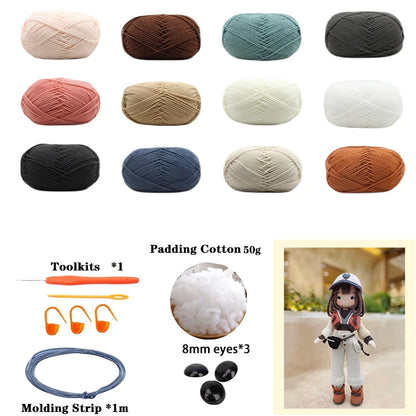 Crochet Girls Amigurumi Crochet Doll Hook Material Set Knitting Yarn For Home Accessories Pattern Craft Art Handmade Ornaments
