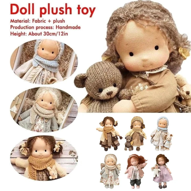 Waldorf Doll Handmade Mini Dress Up Dolls Mini Cute Native Enamel Doll Kawaii Soft Stuffed Plush Toys Girl Kids Birthday Gift