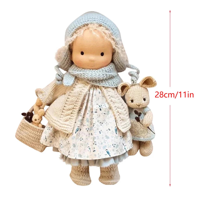 MY 1pc Mini Cute Enamel Doll Waldorf Doll Handmade Mini Dress Up Dolls Kawaii Soft Stuffed Plush Toys Girl Kids Birthday Gift