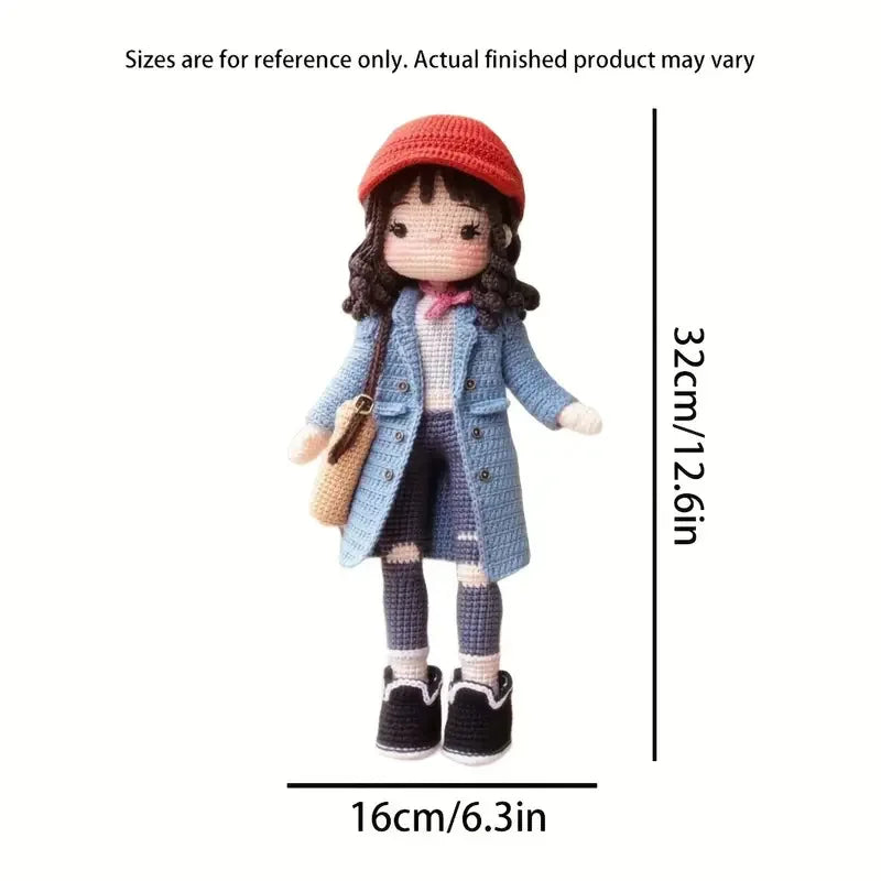 Crochet Kit Gril DIY Doll Crocheting Kits Amigurumi Knitting Kits Craft Toy Handmake Kits with Yarn Accessories Pattern
