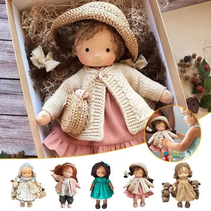 Waldorf Doll Handmade Mini Dress Up Dolls Mini Cute Native Enamel Doll Kawaii Soft Stuffed Plush Toys Girl Kids Birthday Gift