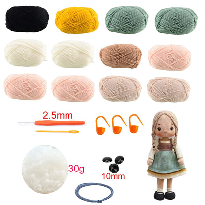 TPRPYN Gril Crochet Kit DIY Doll Crocheting kits amigurumi Knitting kits Craft Toy handmake kits With Yarn Accessories Pattern