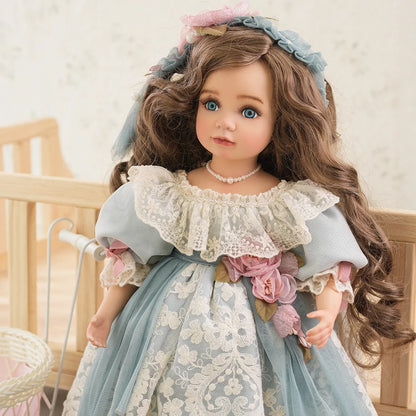 18 inch Cloveray Kawaii Porcelain Doll Handmade Ceramic Retro Palace Dolls Room Decor Toys Handmade Artworks Gifts
