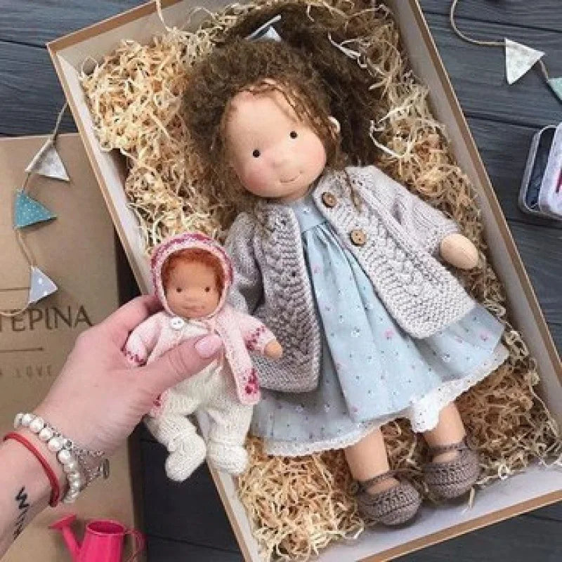 Soft Plush Toys Waldorf Handmade Stuffed Plush Doll Cute Cotton Fabricchanging Box Packaging Dolls Best Children Birthday Gifts