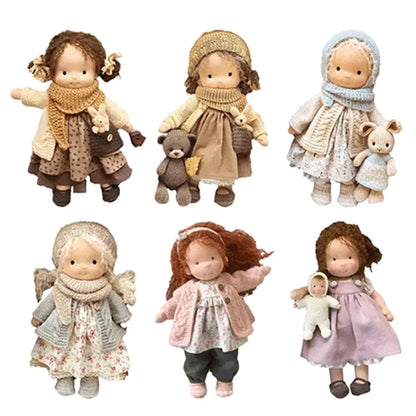 Waldorf Doll Handmade Mini Dress Up Dolls Mini Cute Native Enamel Doll Kawaii Soft Stuffed Plush Toys Girl Kids Birthday Gift