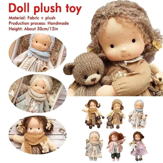 MY 1pc Mini Cute Enamel Doll Waldorf Doll Handmade Mini Dress Up Dolls Kawaii Soft Stuffed Plush Toys Girl Kids Birthday Gift